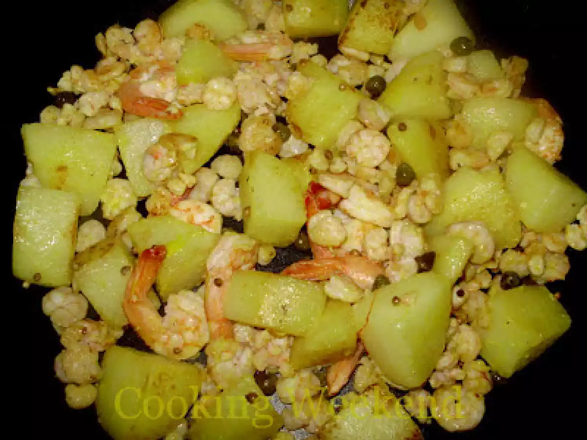 Receitas - Trutas com Camarões e Batatas na Mostarda