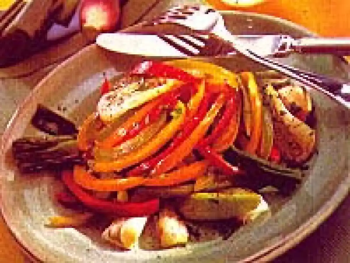 Refogado de Pimentão e Alho-Poró (vegana)