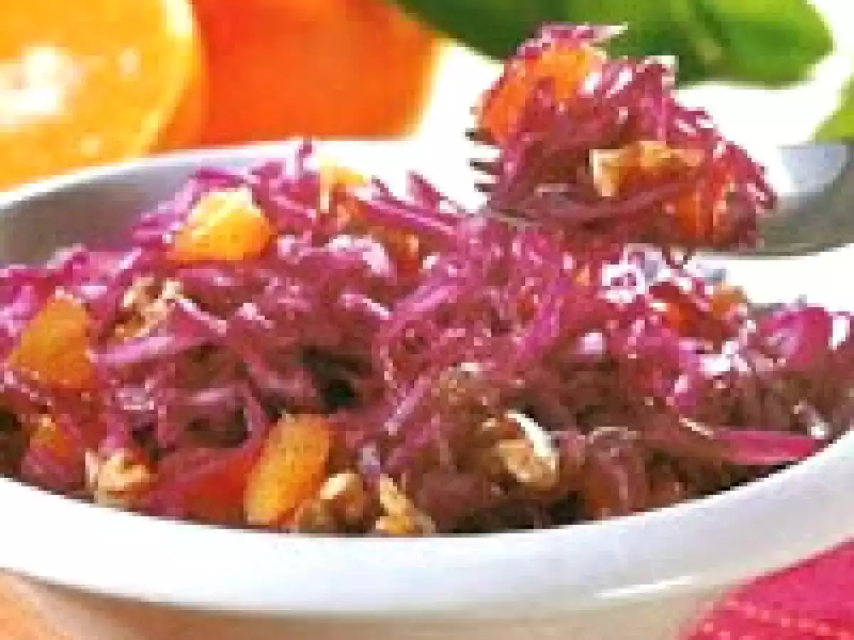 Repolho Roxo com Laranja e Tangerina (vegana)