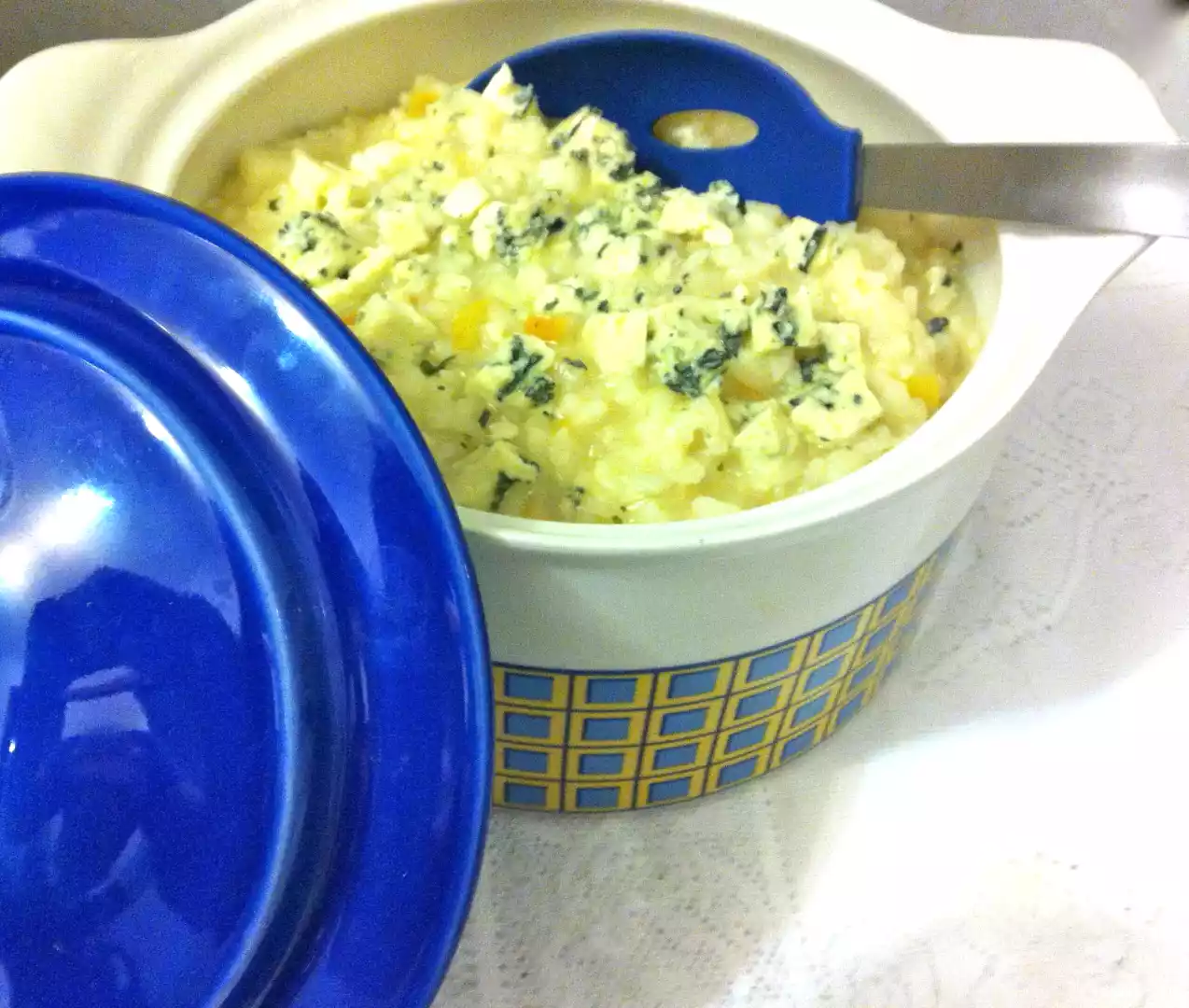 Risoto com peras e gorgonzola