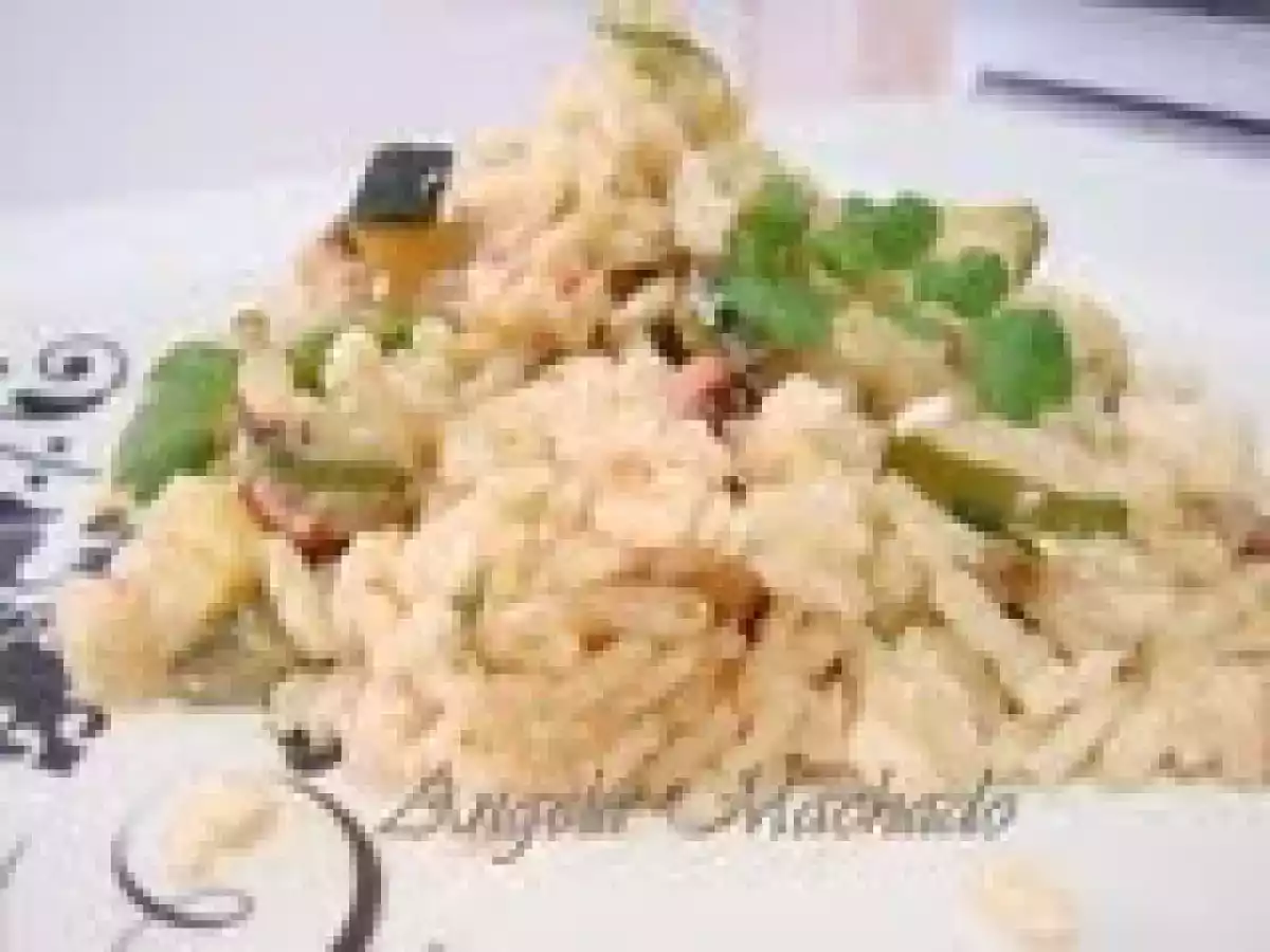 Risoto de Abobrinha, bacon e ricota