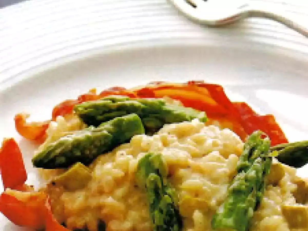 Risoto de Aspargos, Camembert e Presunto Cru