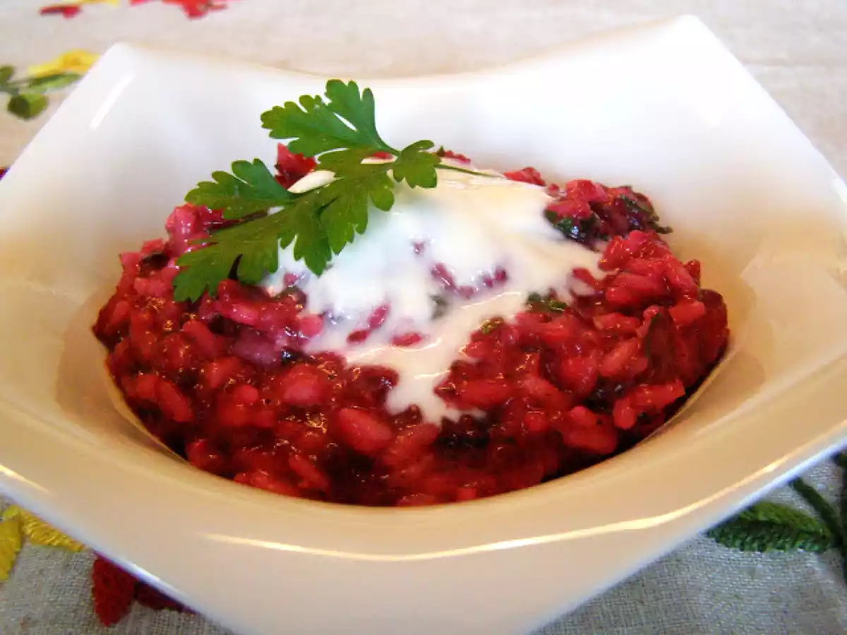Risoto de beterraba