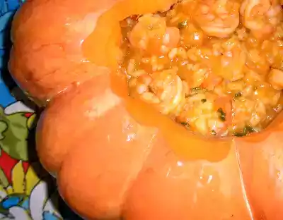 Risoto de camarão com abóbora moranga