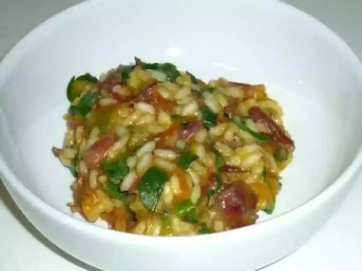 Risoto de carne seca com abóbora