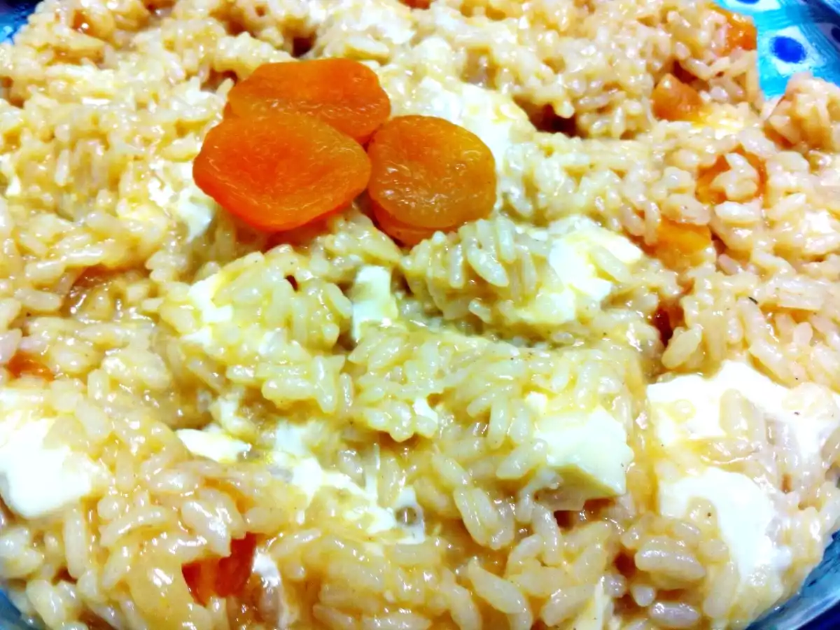 Risoto de Damasco com Queijo Brie