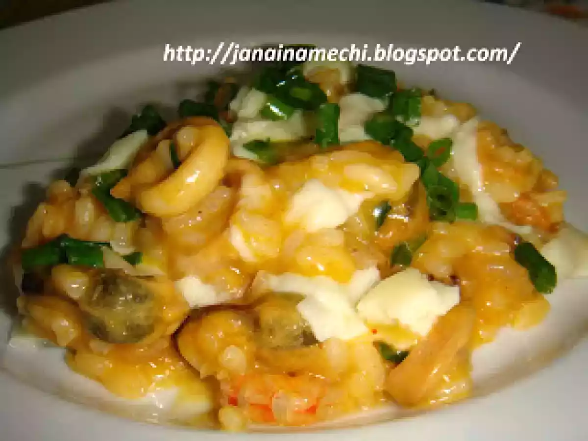 Risoto de frutos do mar ao leite de côco...