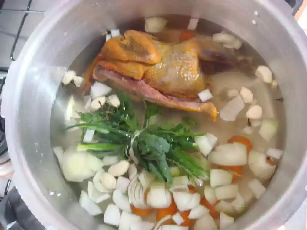 Risoto de galinha- d'angola