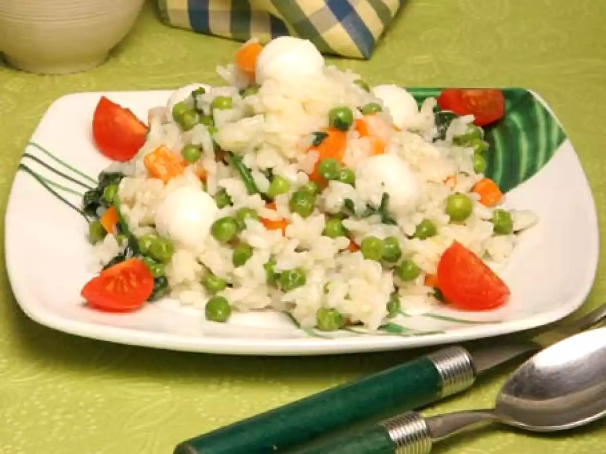 Risoto de Legumes com Queijo Mozzarela