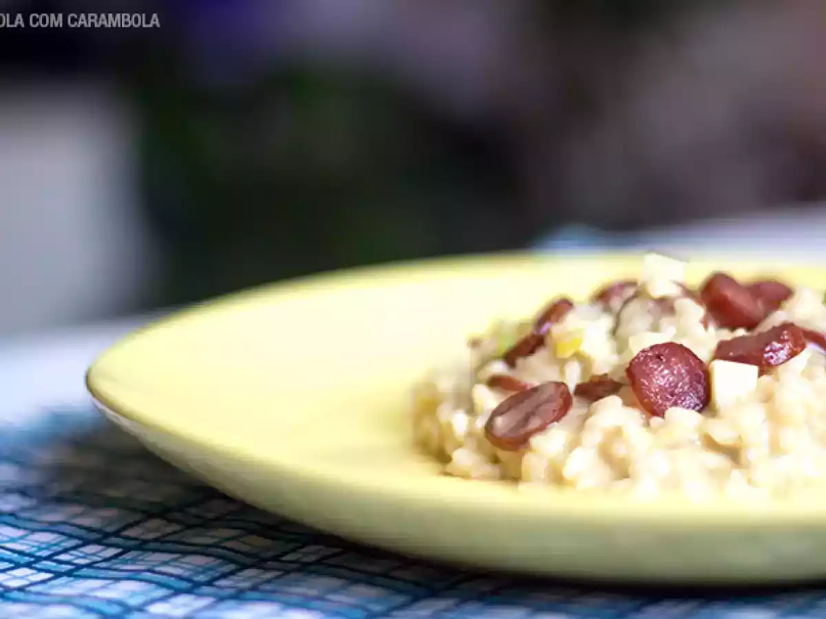 Risoto de linguicinha com queijo gruyère