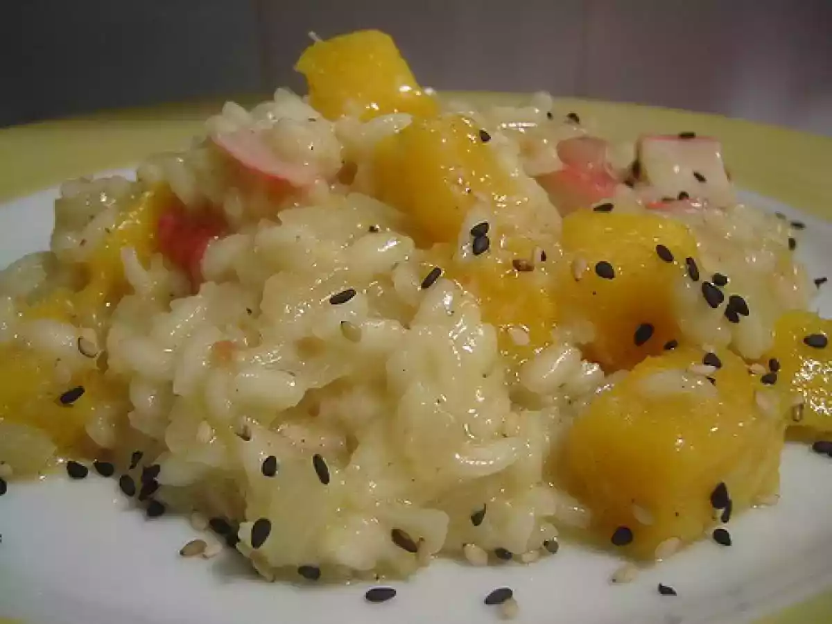 Risoto de manga com kani