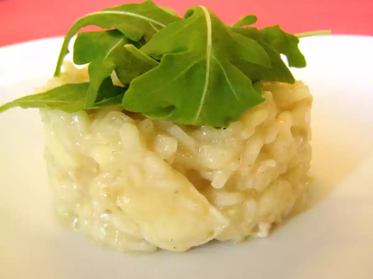Risoto de pêra, brie e rúcula