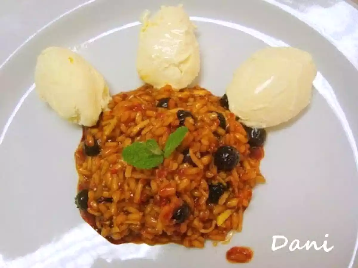 RISOTO DOCE DE FRUTAS VERMELHAS COM SORVETE