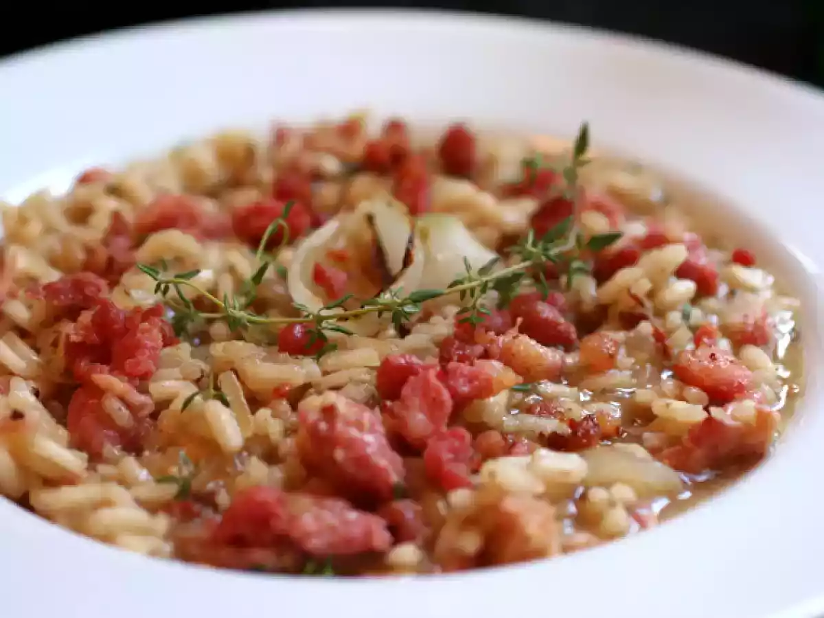 Risotto com Cebolas Assadas, Linguiça Cotechino e Tomilho - foto 2