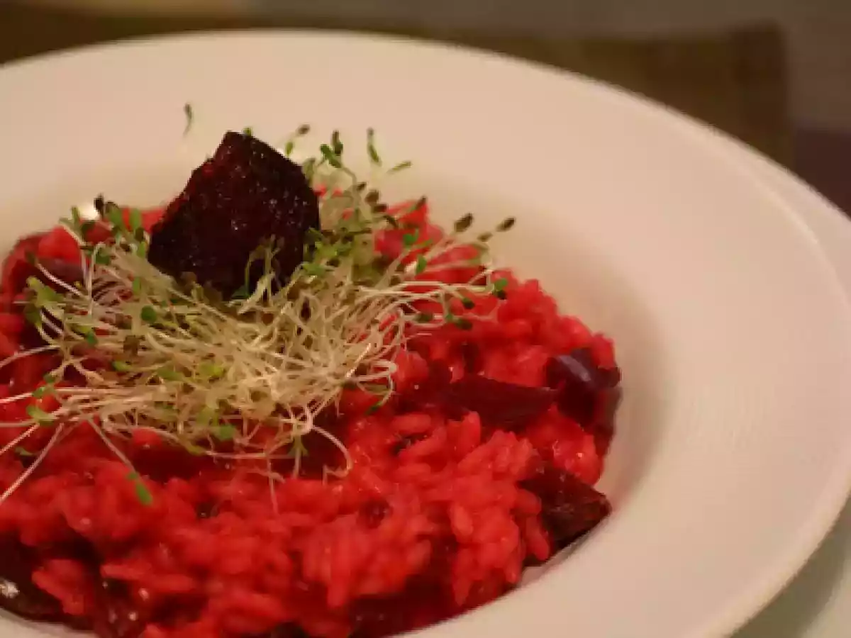 Risotto de Beterrabas Assadas e Gengibre