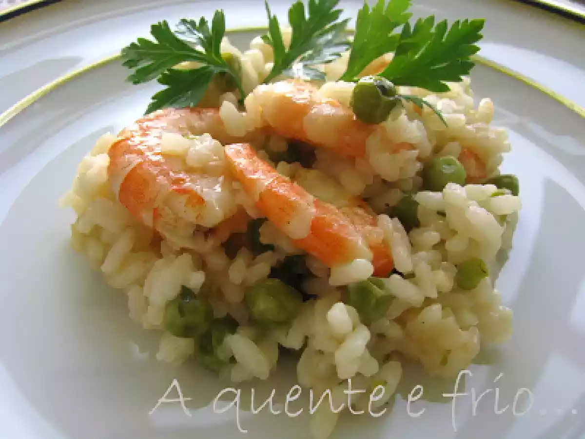 Risotto de Camarão e Ervilhas