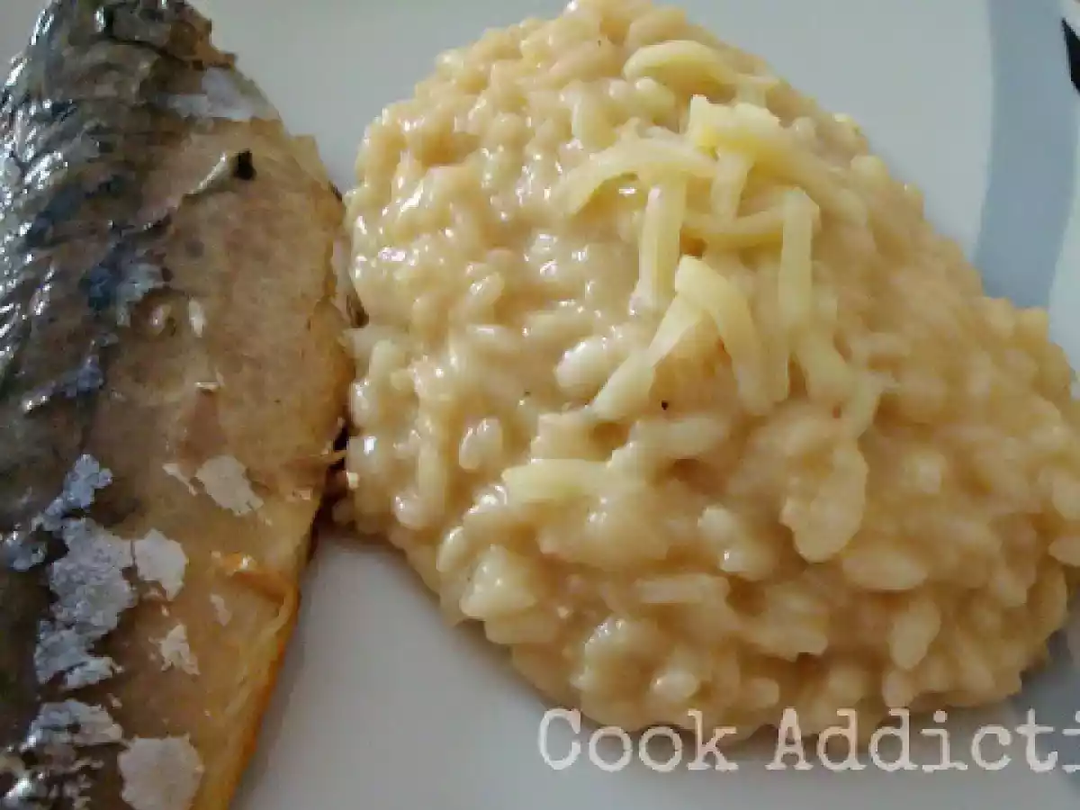Risotto de chá verde com limão e filetes de cavala