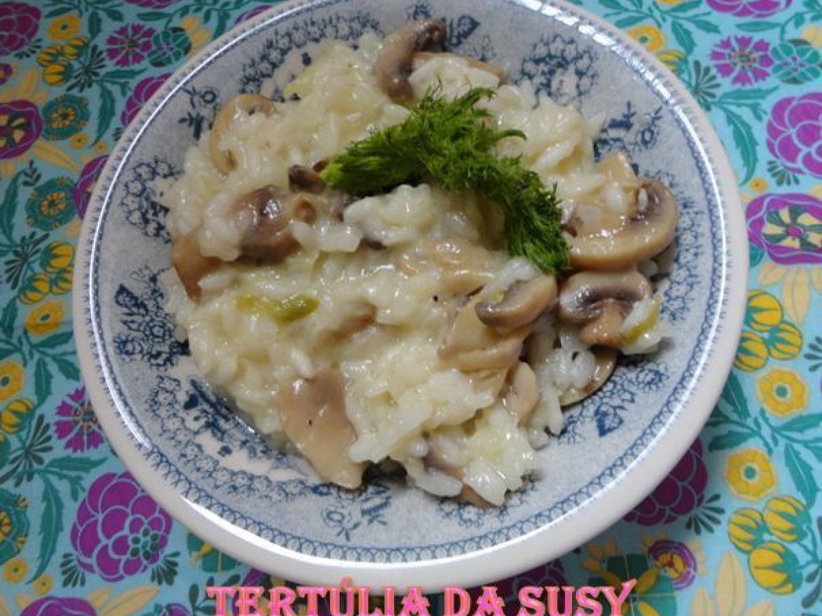 Risotto de cogumelos e funcho