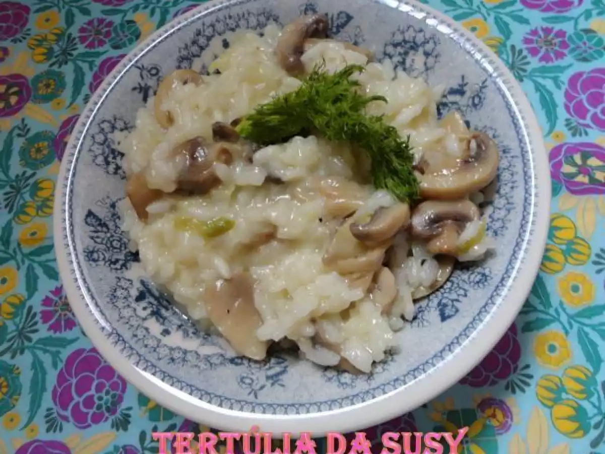 Risotto de cogumelos e funcho