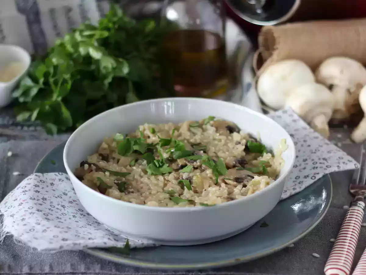 Risotto de cogumelos na pressão
