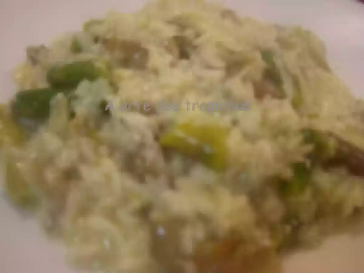 RISOTTO DE ESPARGOS E COGUMELOS
