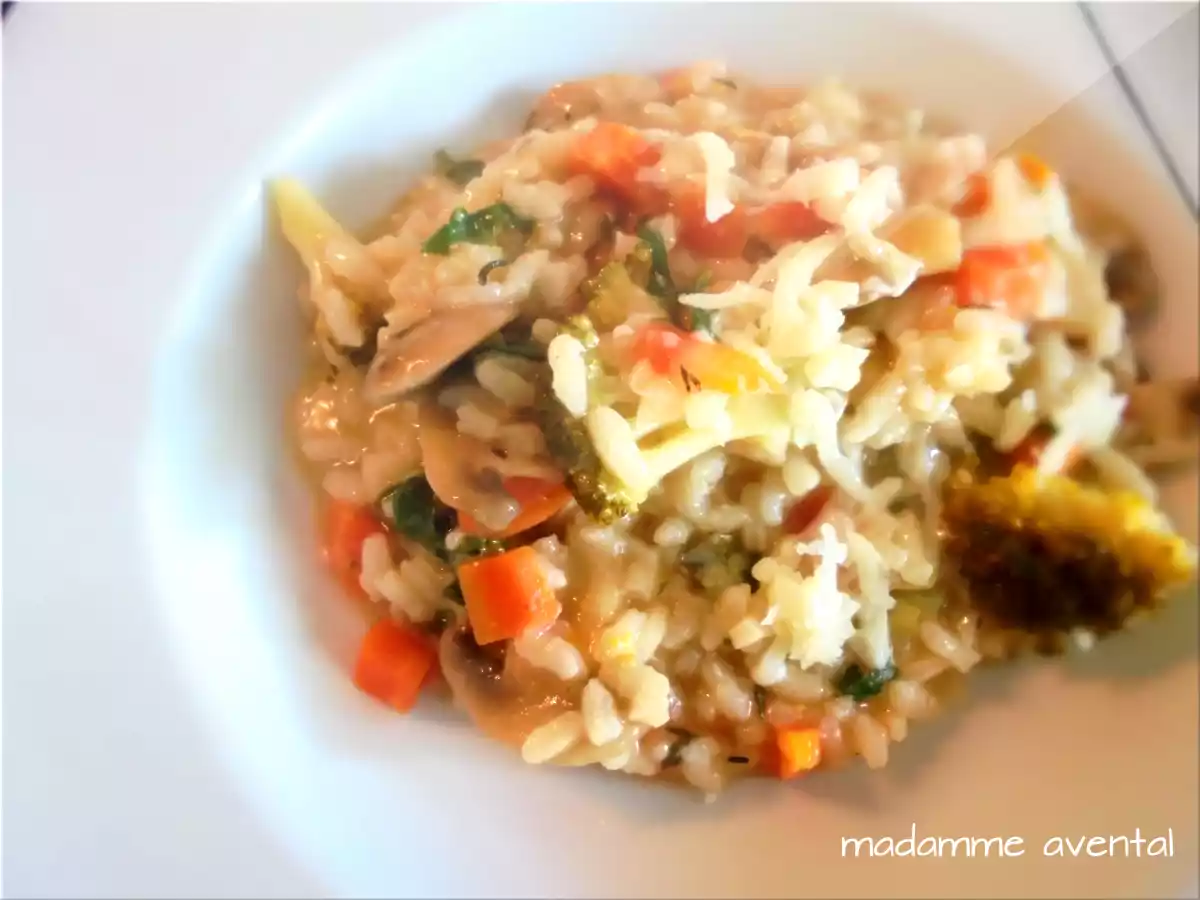 Risotto de legumes e cogumelos