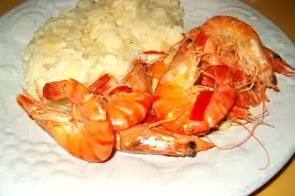 Risotto de limão com camarão frito