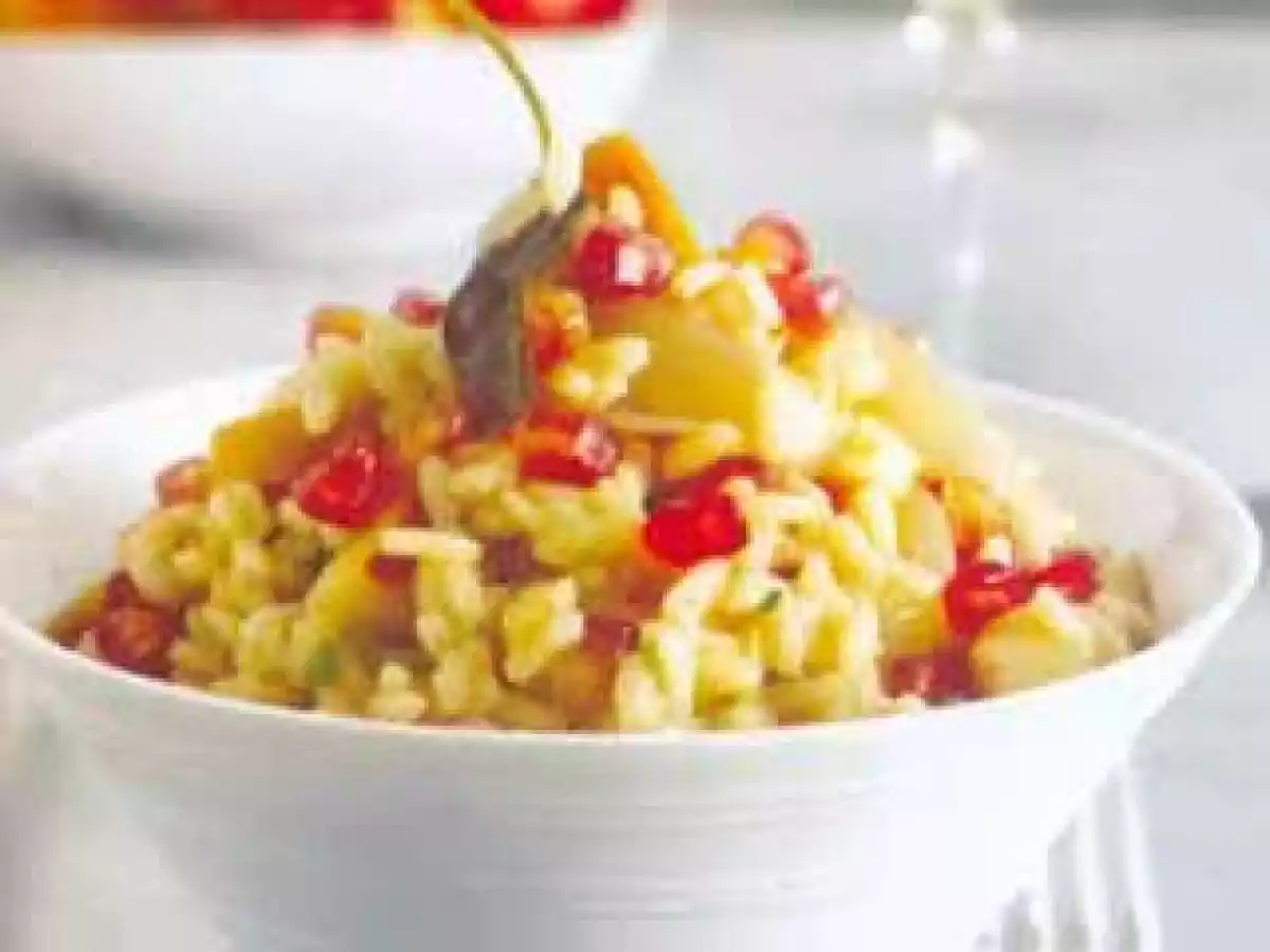 Risotto de Maçãs e Sementes de Romã