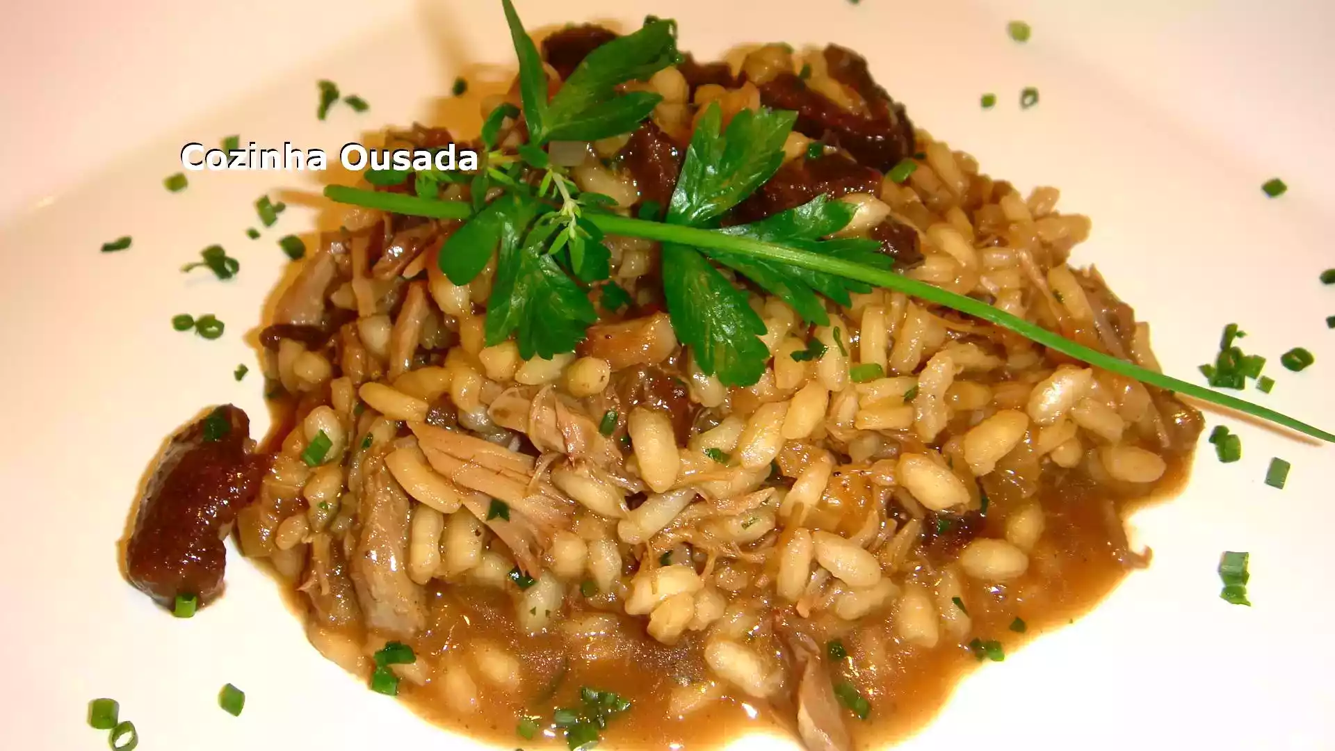 Risotto de pato e funghi secchi