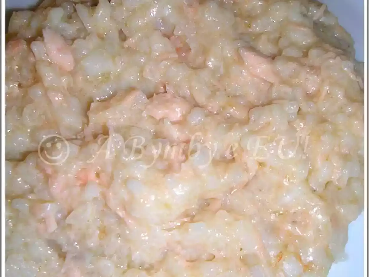 Risotto de salmão e camarão