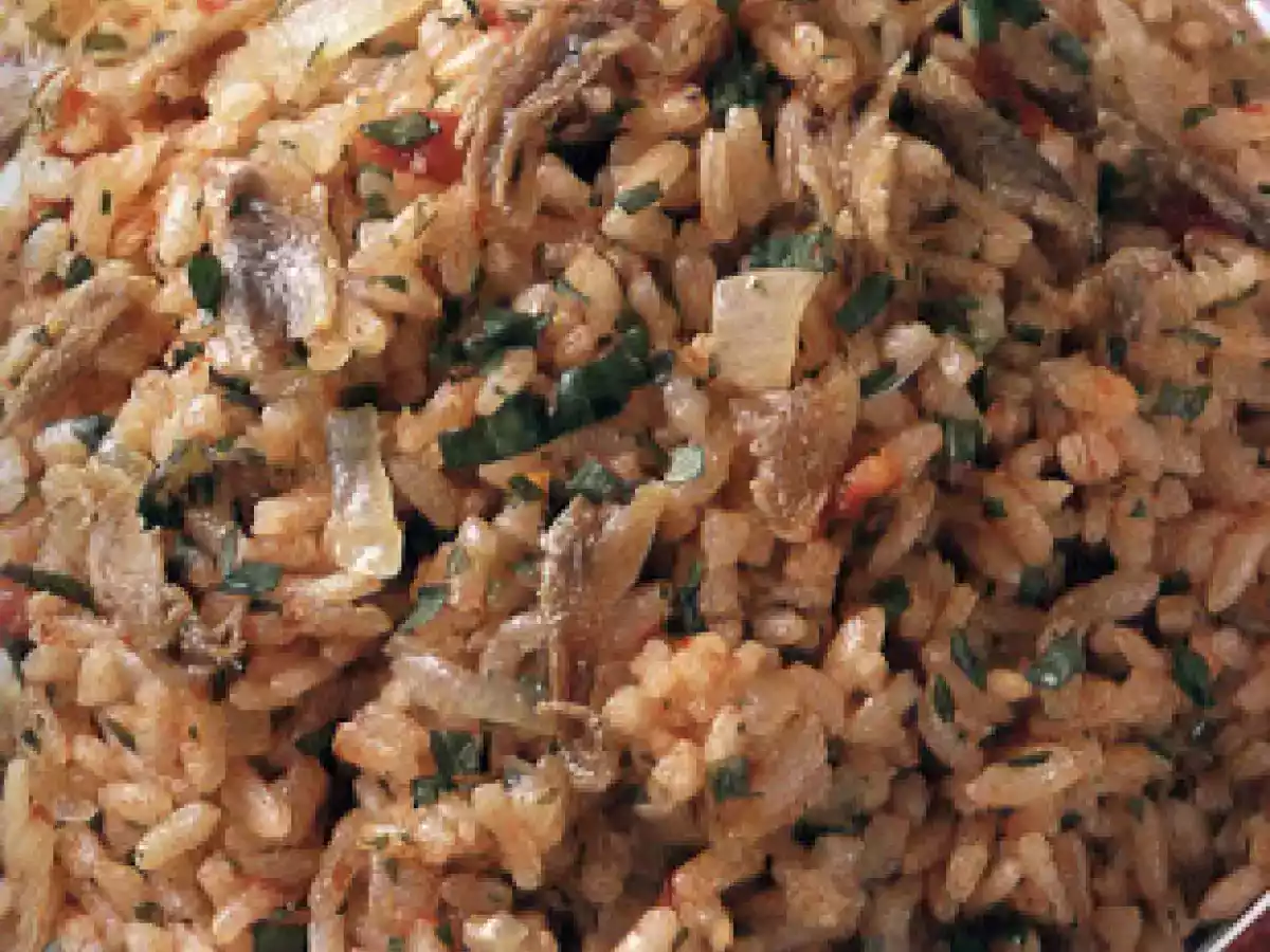 Risotto de Tomate e Anchovas