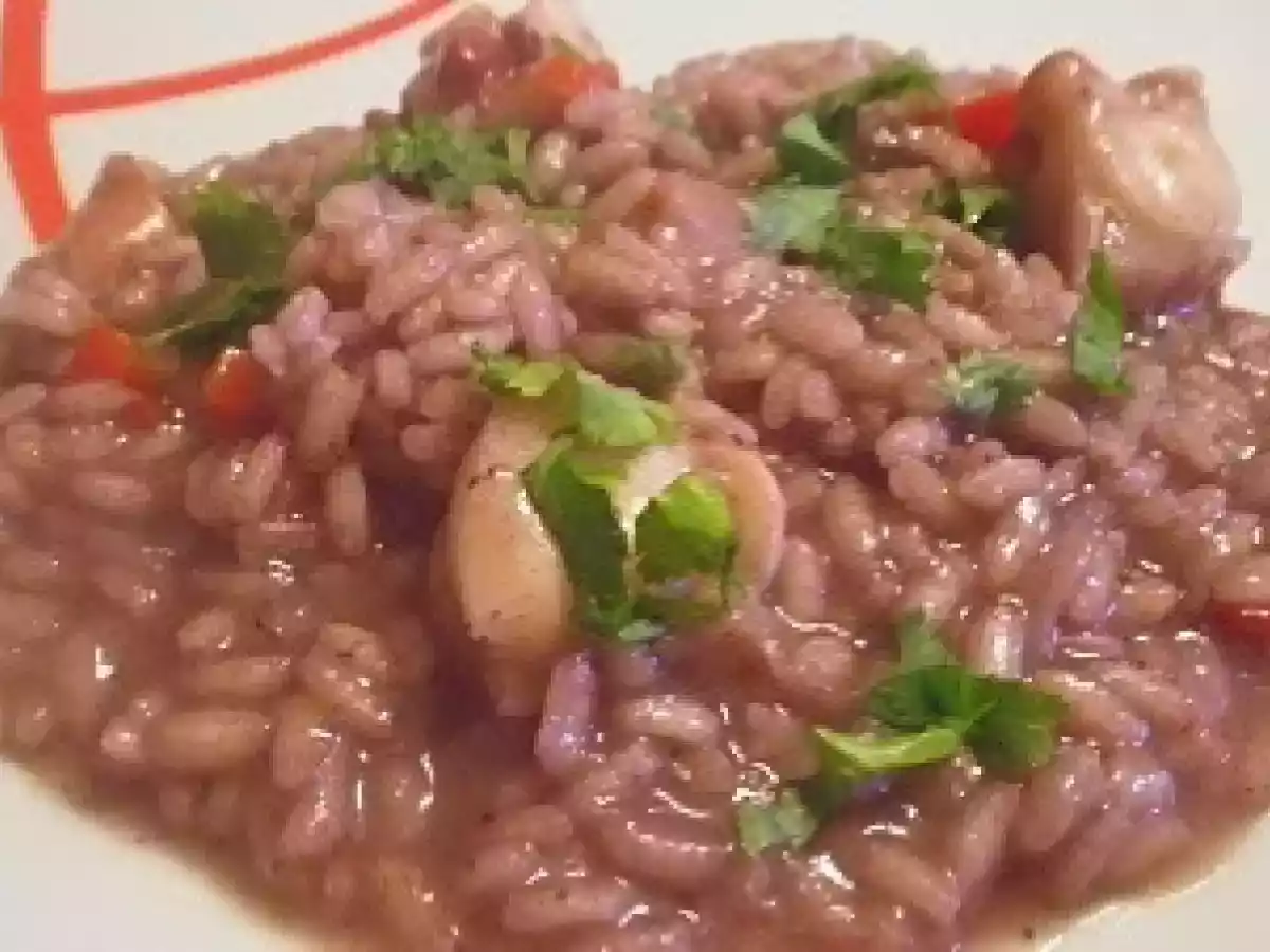 Risotto tinto de polvo