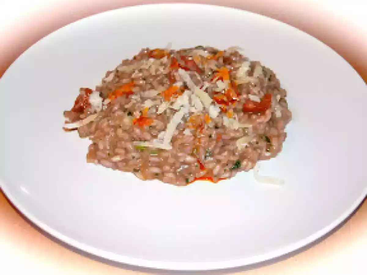 Risotto with Red Wine and Chorizo / Risoto com Chouriço e Vinho Tinto! - foto 2