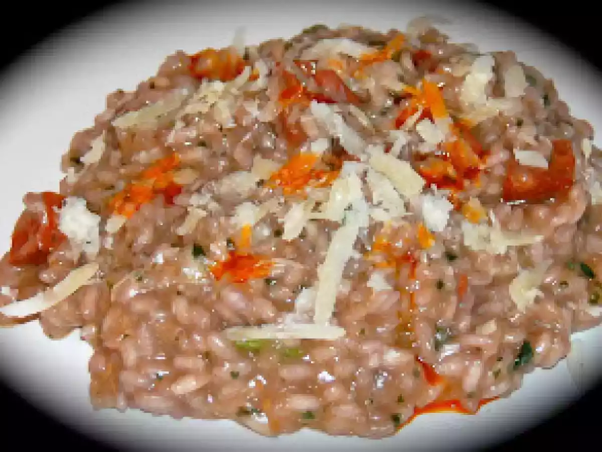 Risotto with Red Wine and Chorizo / Risoto com Chouriço e Vinho Tinto! - foto 3