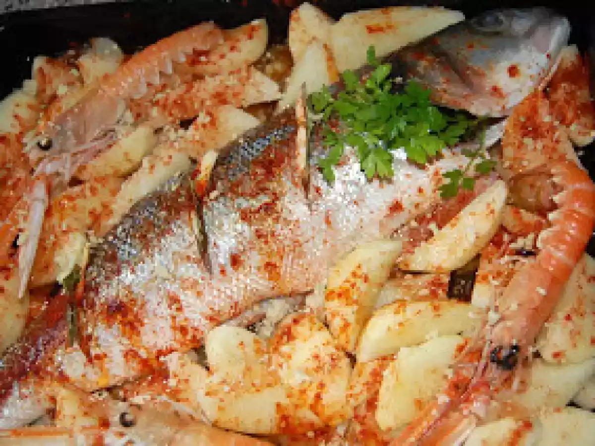 Robalo assado no forno com lagostins... - foto 3