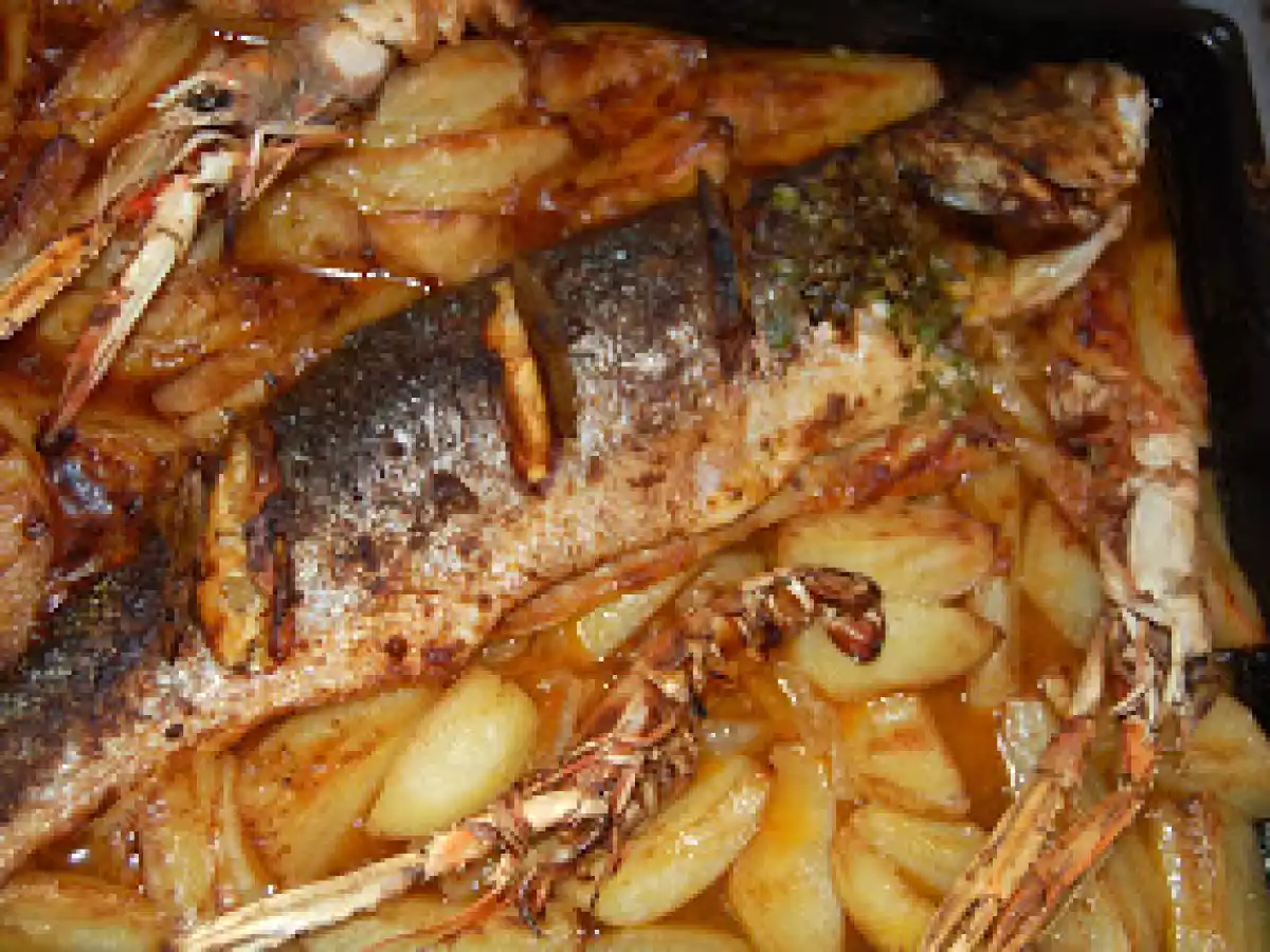 Robalo assado no forno com lagostins... - foto 4