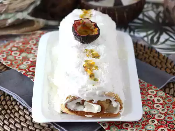 Receita Rocambole de coco e maracujá