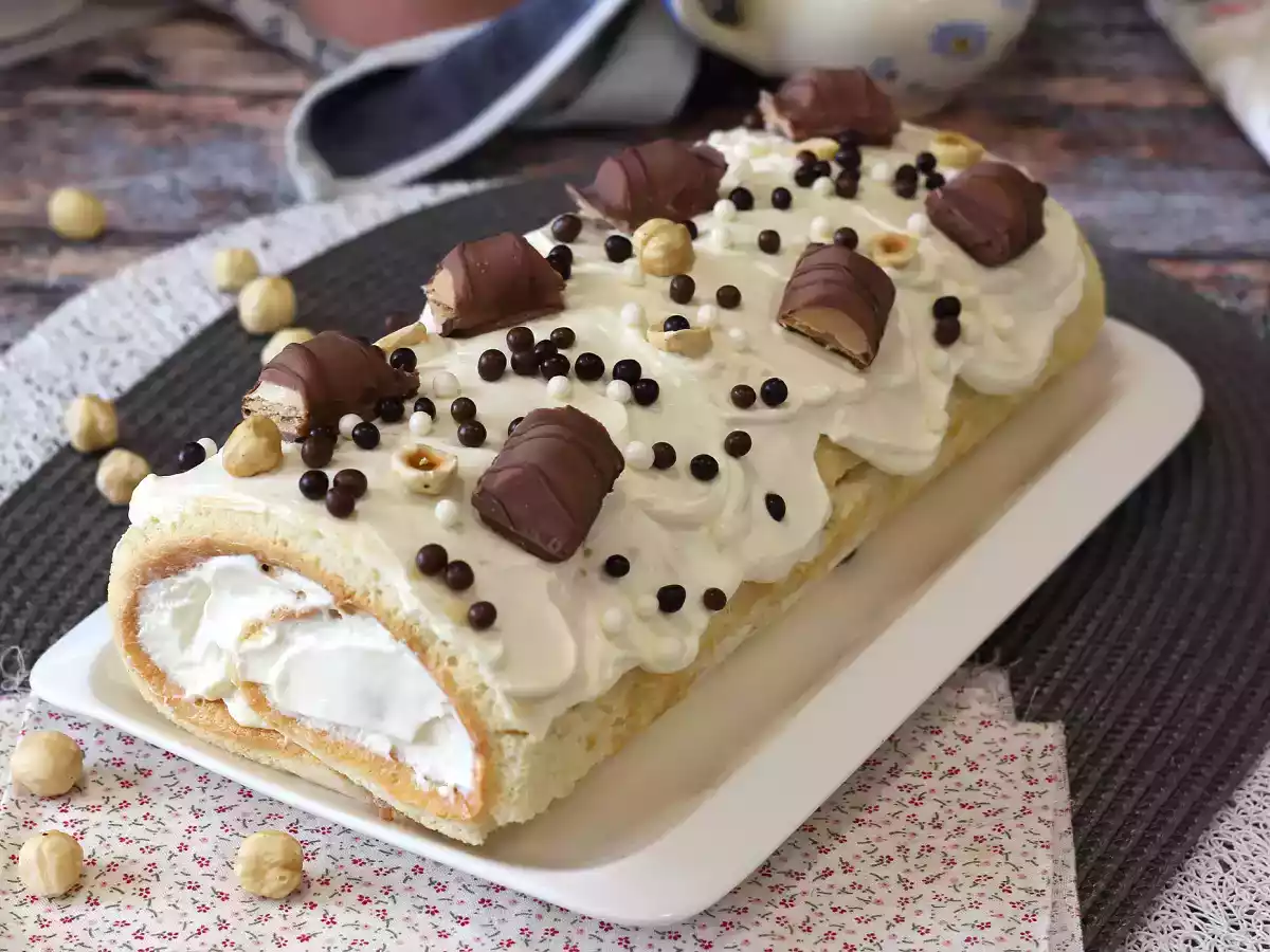 Rocambole sabor Kinder Bueno, um bolo festivo para datas especiais - foto 4