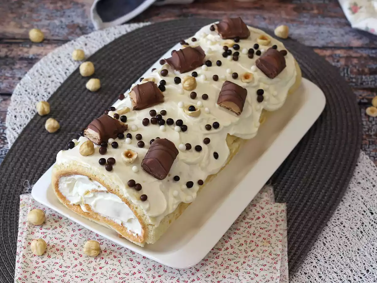 Rocambole sabor Kinder Bueno, um bolo festivo para datas especiais - foto 8