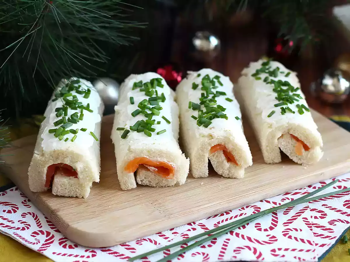 Rolinho de salmão (com pão de forma)