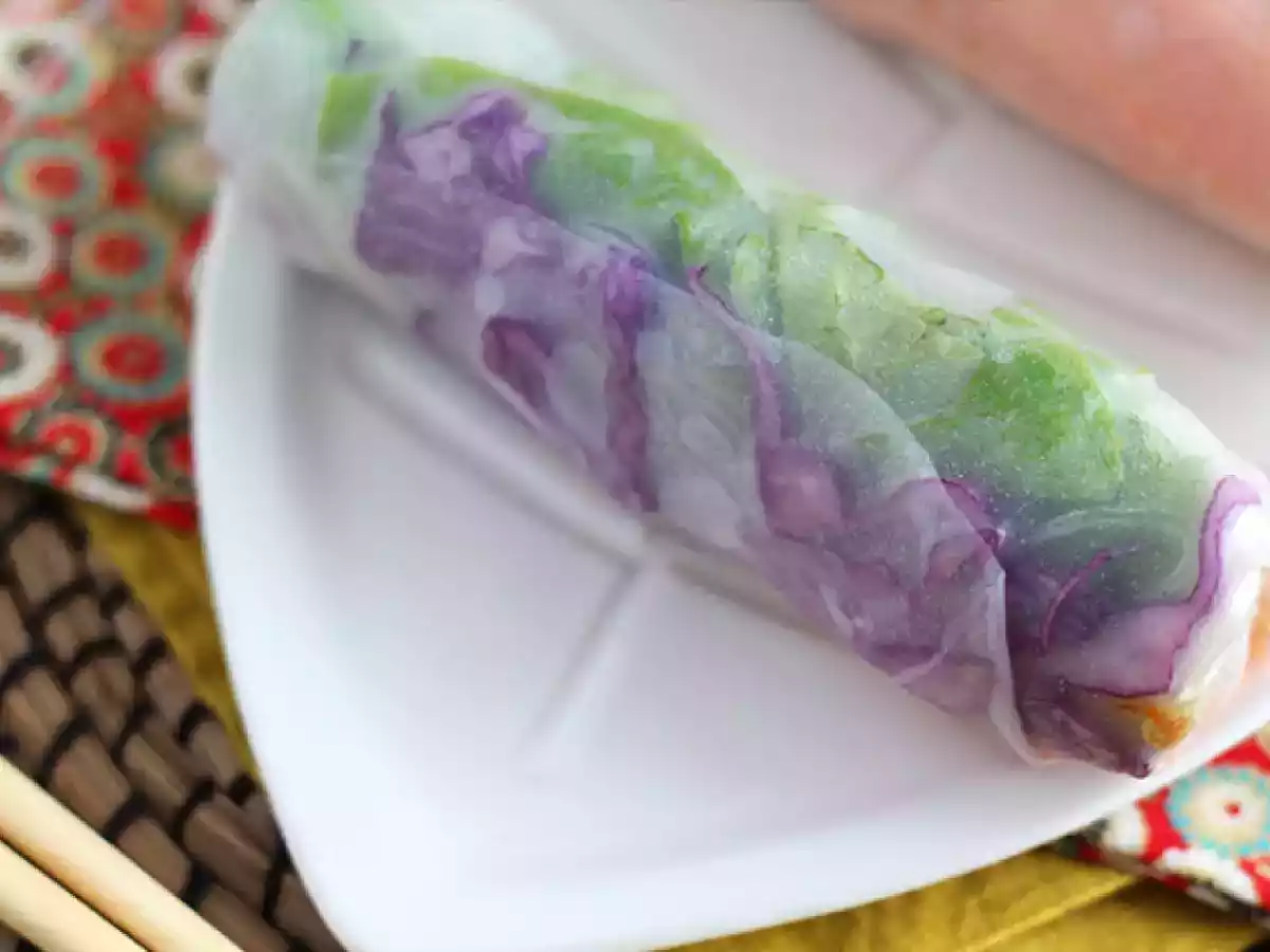 Rolinho primavera vegetariano - couve roxa e batata doce - foto 4