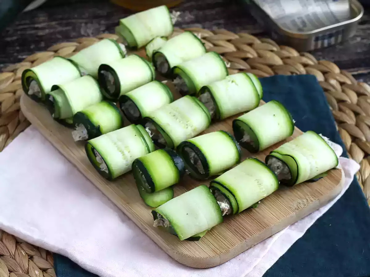 Rolinhos de curgete (abobrinha) e sardinha - foto 4