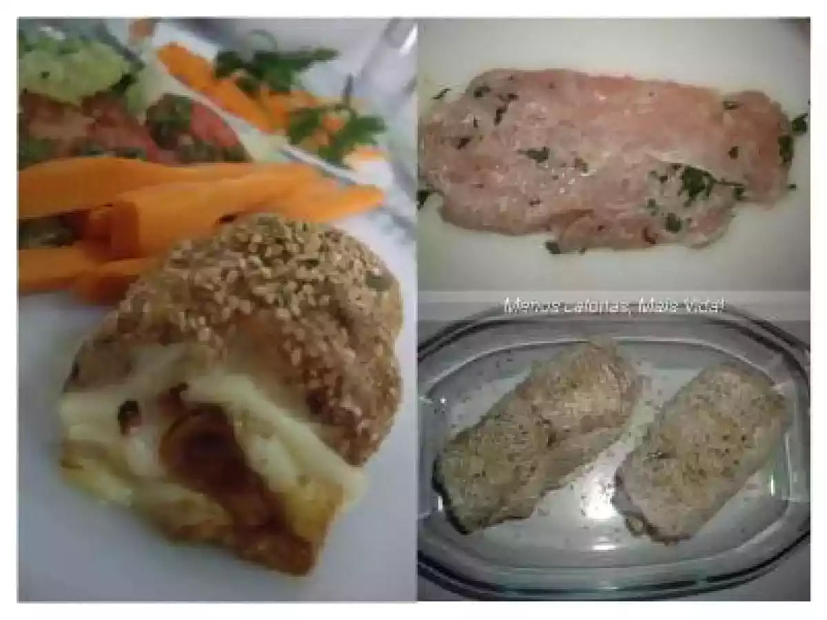 Rolinhos de Frango Recheados no Forno