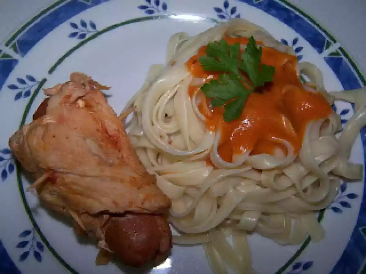 Rolinhos de peru com salsicha (receita para 2 )