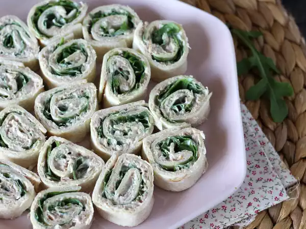 Receita Rolinhos de tortilha, atum e queijo