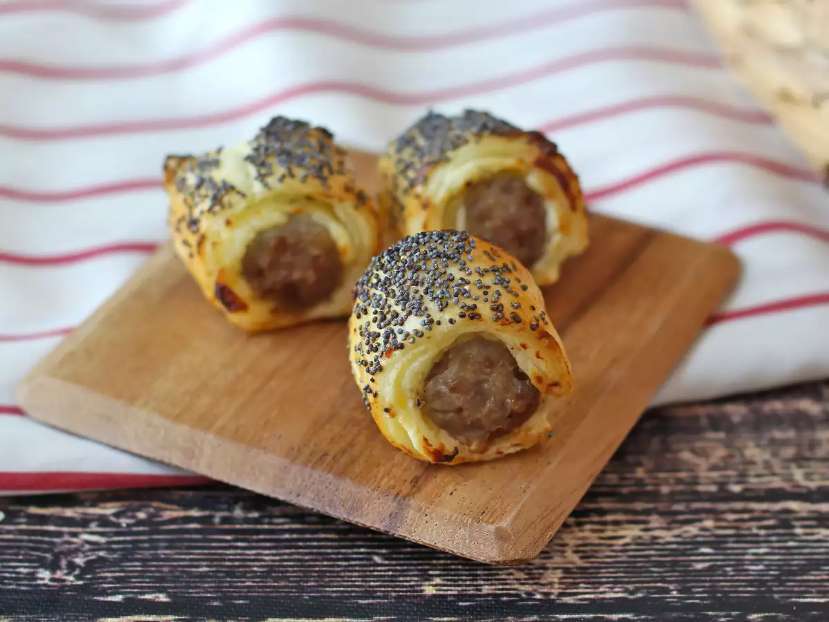 Rolinhos folhados de linguiça e queijo na Air Fryer - foto 2