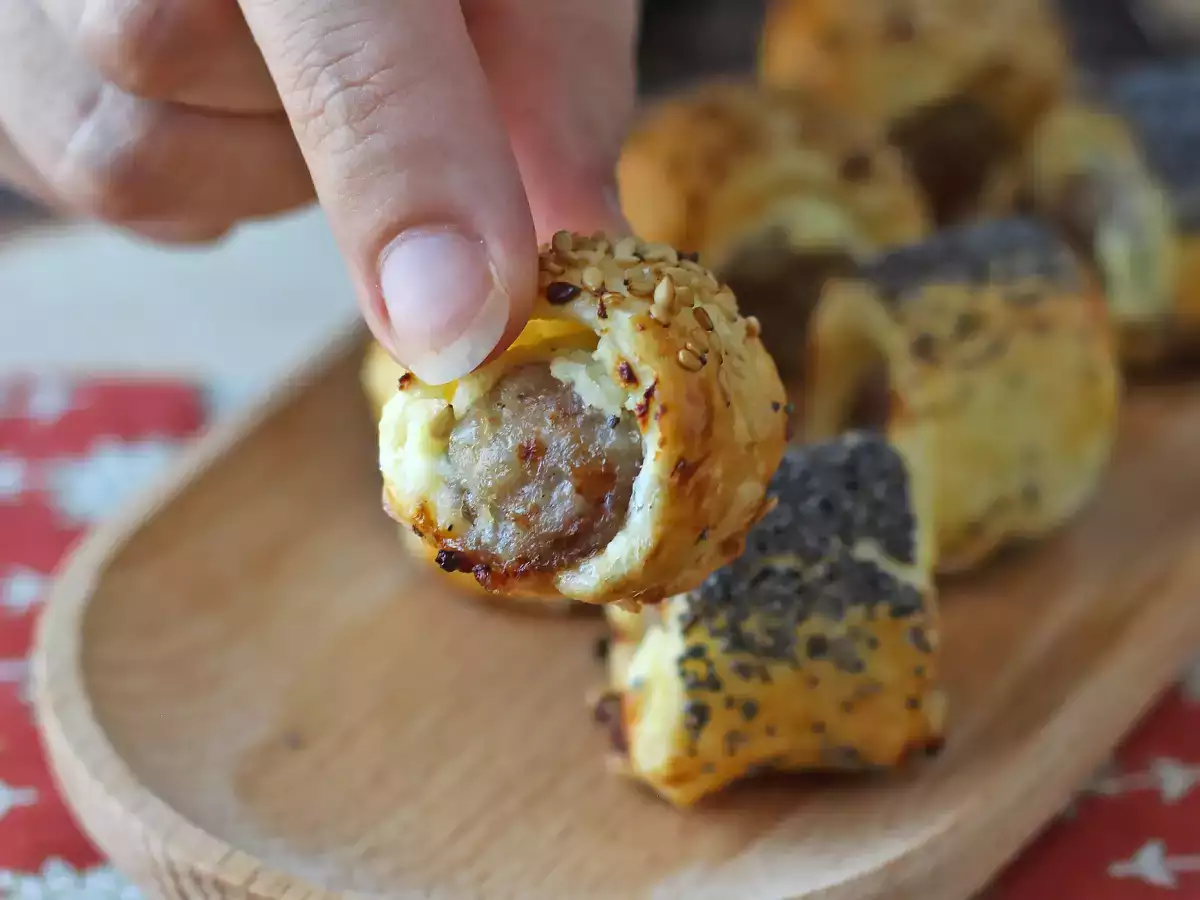 Rolinhos folhados de linguiça e queijo na Air Fryer - foto 3
