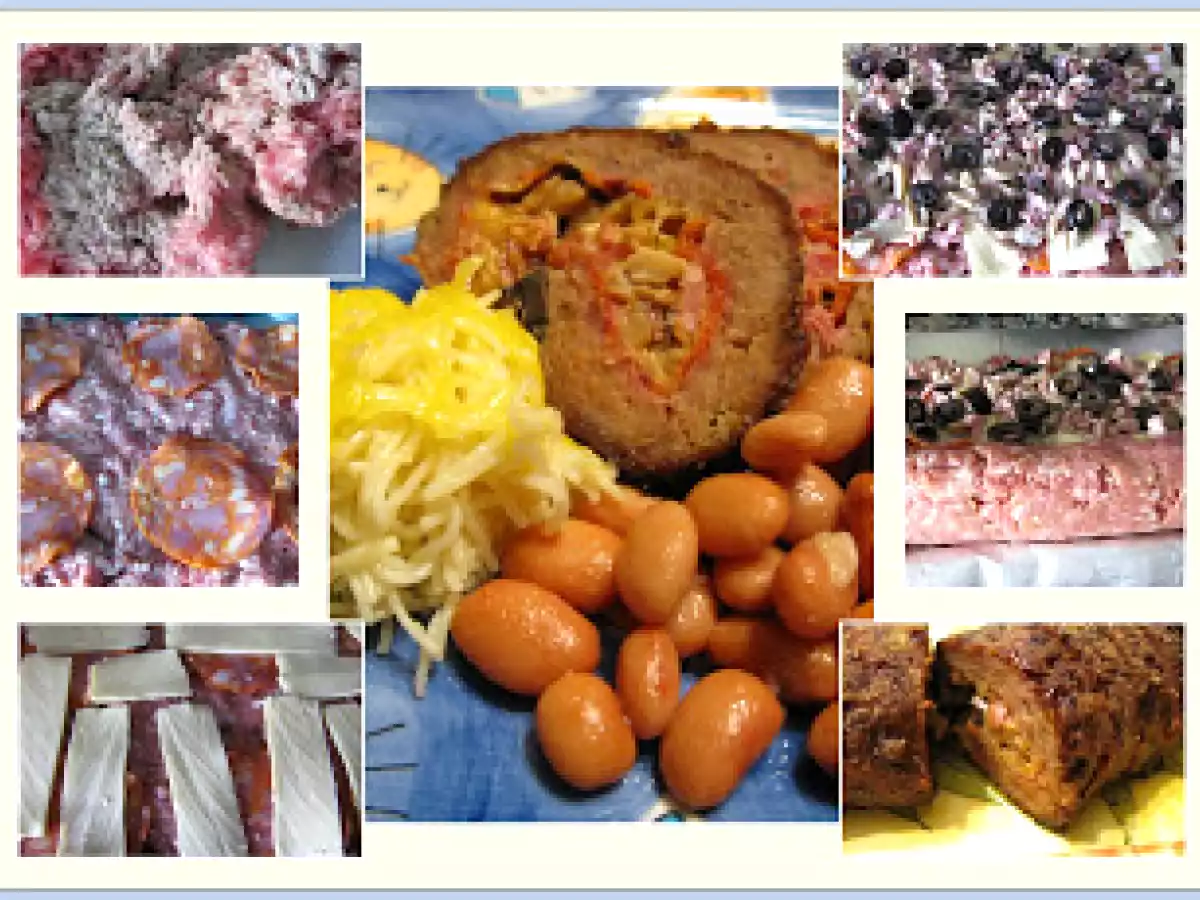 ROLO DE CARNE RECHEADO NO FORNO