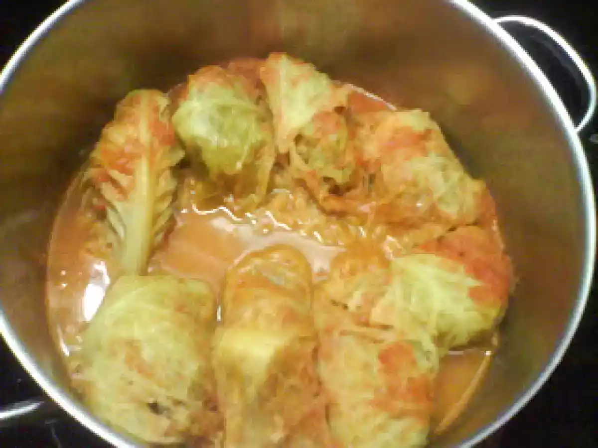 Rolos de repolho com carne picada