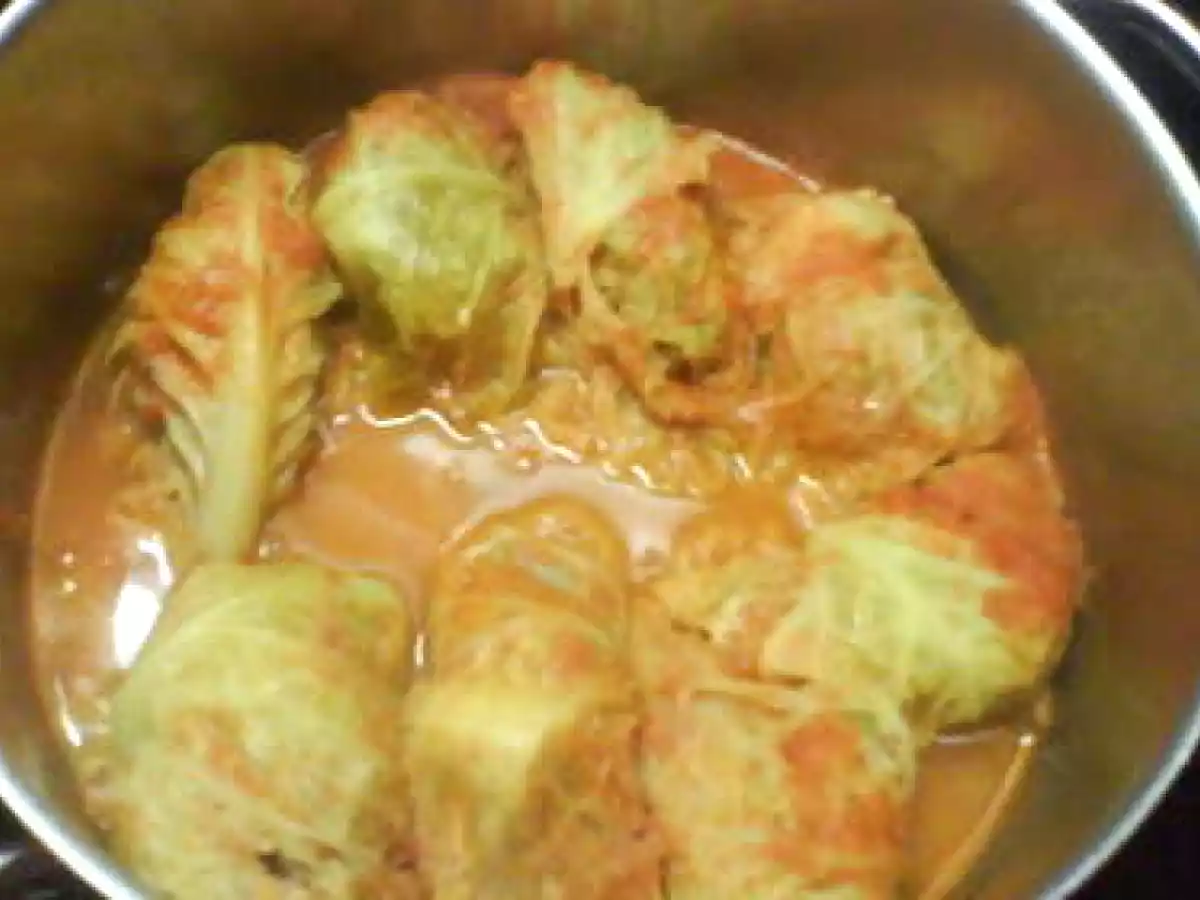 Rolos de repolho com carne picada